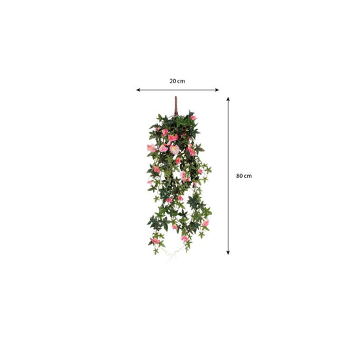 Mica Decorations Petunia Kunst Hangplant - L15 x B20 x H80 cm - Roze