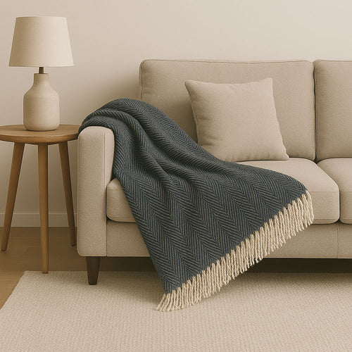 Home Deluxe plaid Mila - Polyester - Antraciet - 140x200cm