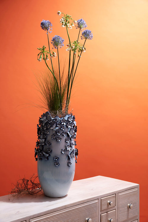 Kare Design Vaas Vlinders lichtblauw 50cm