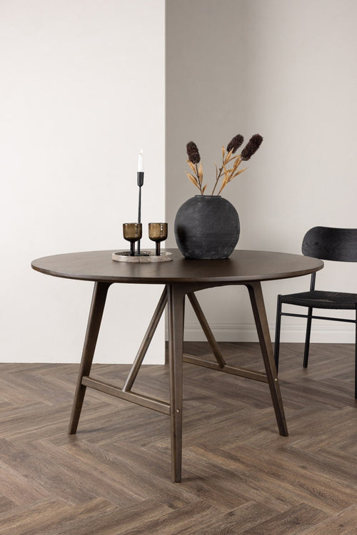 Nest living Esra houten eettafel donkerbruin - Ø100 cm - vtwonen shop