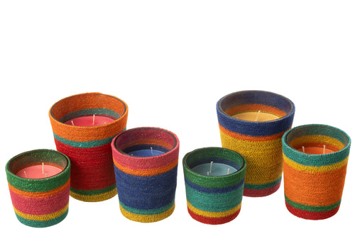 J-Line geurkaars Mand - Woody Aurora - mix - large - 75U - 2 stuks - vtwonen shop