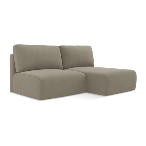 LaMiaSofa hoekbank rechts Ostia - textuurstof - donkerbeige - 210x149x79