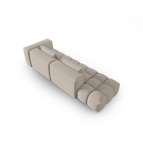 Cosmopolitan Design - Linker modulaire bank Verona 4-zits, structurele stof zand - 85x265x70cm