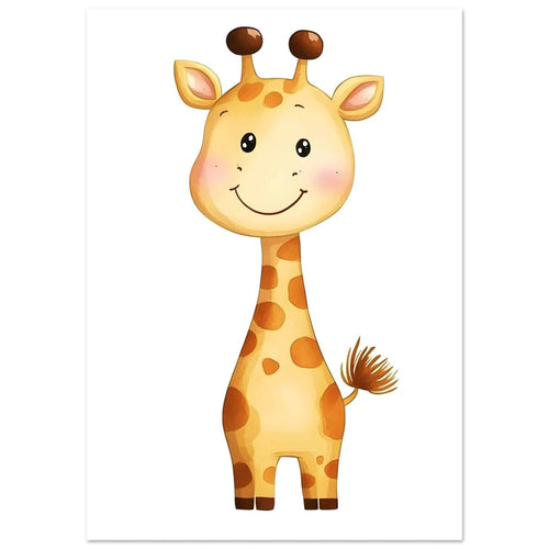 Artfulprints  Lachende giraffe   poster A4 21x29.7 cm - vtwonen shop