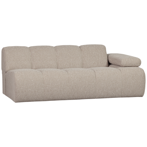 WOOOD 2-zits bank met arm rechts Mojo - Bouclé - Beige - 74x200x97 cm - vtwonen shop