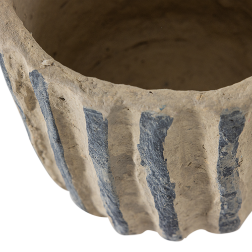 WOOOD decoratie pot Karo - Papier Mache - Zand - 20x25x25