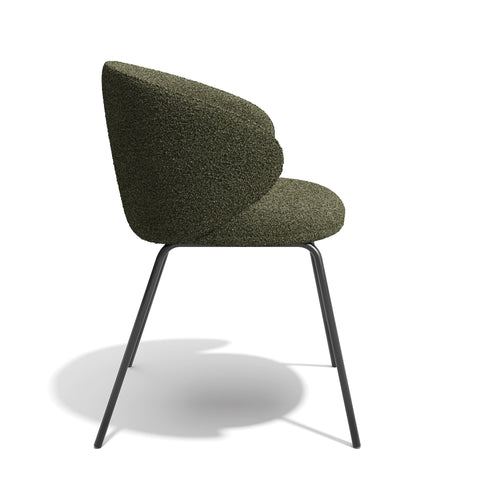 Sia Home - Eetkamerstoel LUNA - Bouclette stof - Kaki groen - 53.5cm - vtwonen shop