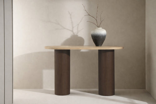 Rebellenclub  Kaloria Sidetable - 130 x 40 cm - Mokka / Travertin