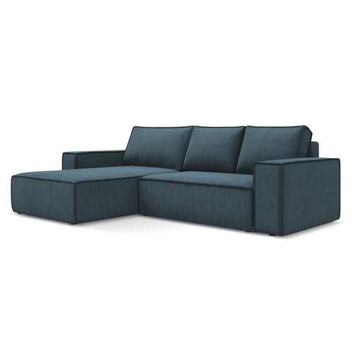 LaMiaSofa hoekbank links Livorno - textuurstof - jeans - 290x185x82