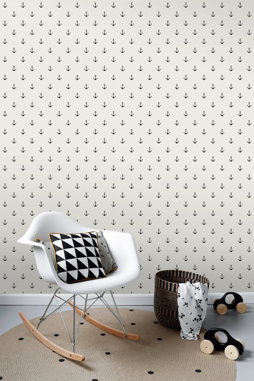 ESTAhome behang ankers beige en zwart - 53 cm x 10.05 m - 128873