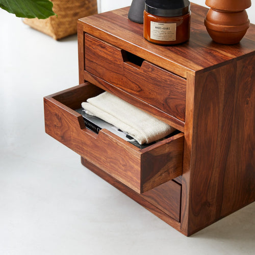 Tikamoon Massief palissander module met 3 laden - Bruin - vtwonen shop