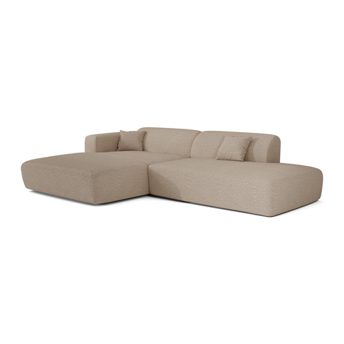 Sia Home - Hoekbanken links MYRA - Bouclette stof - Mol - 310cm - vtwonen shop