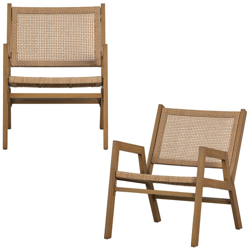 WOOOD tuin fauteuil Pem - Aluminium - Naturel - Set van 2 - vtwonen shop