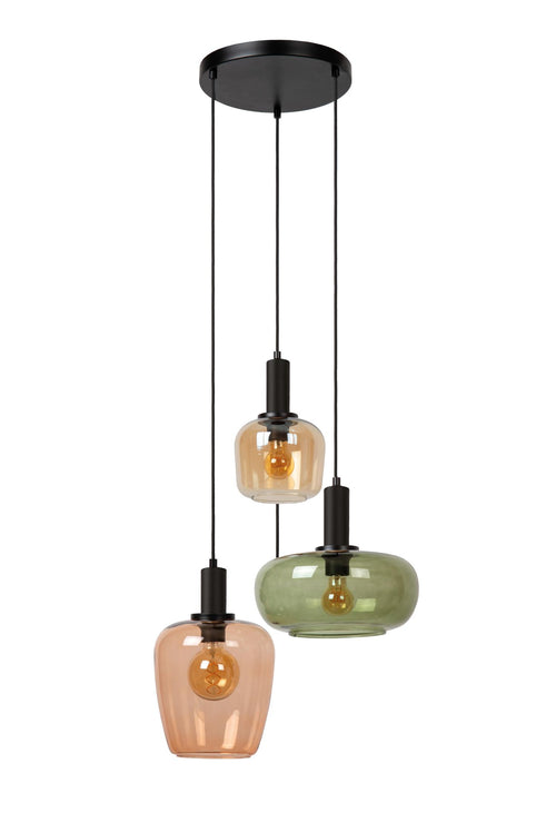 Lucide hanglamp ILONA - 3xE27 - Zwart - vtwonen shop