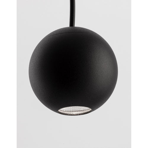 Merano Burbank Slanke hanglamp plafondlamp zwart aluminium zwart stof draad LED 4,5W 220Lm 3000K