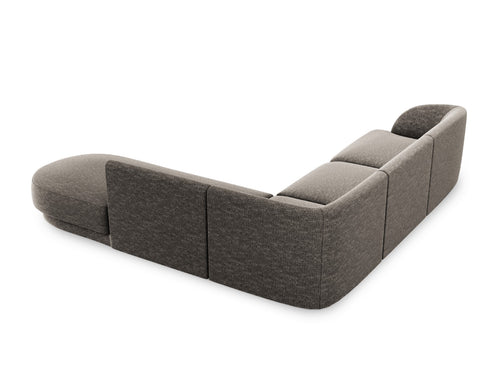 Micadoni rechter hoekbank Miley 6-zits, chenille, grijs - 248x255x70cm