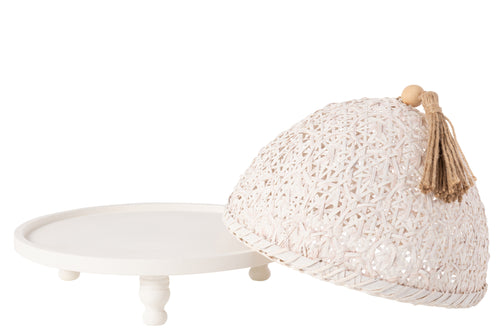 J-Line vliegenkap - sparhout - wit - vtwonen shop