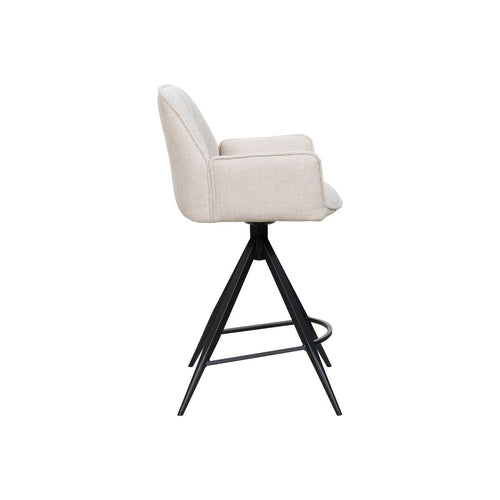 Giga Meubel Barstoel Noa Draaibaar - Beige/Zwart - Set van 2 - vtwonen shop