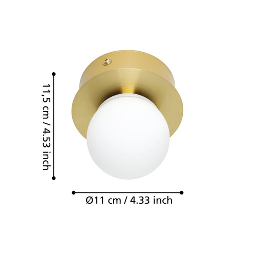 EGLO plafondlamp Mosiano - led - ø 11 cm - goud/wit - vtwonen shop
