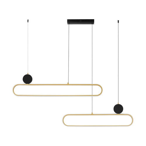 Nova Luce LIAISE Geïntegreerde LED-hanglamp voor plafond, zandzwart, goudkleurig, Triac dimbaar, LED 49W 2060lm 3200K