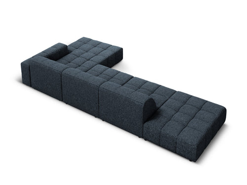 Cosmopolitan Design rechter hoekbank Chicago 5-zits, chenille koningsblauw - 167x348x78cm