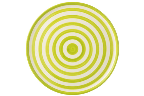 J-Line bord Granada Stripes - keramiek - wit/groen