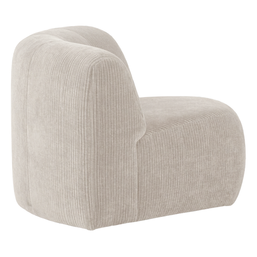 WOOOD hoekelement rond Mojo Base - Ribstof - Ecru - 74x110x110
