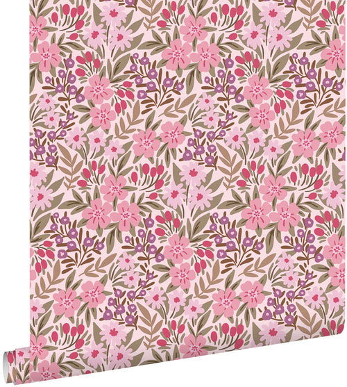 ESTAhome behang bloemen paars en roze - 50 x 900 cm - 131446 - vtwonen shop