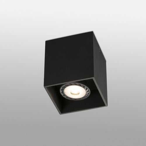 Faro Tecto - 1 Light Square Surface Mounted Downlight Zwart, GU10