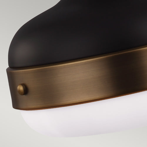 Elstead Cadence - 2-lichts koepel-plafondlamp antiek messing, zwart, E27