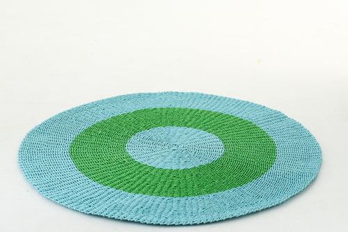J-Line vloerkleed Gestreept - zeegras - blauw/groen