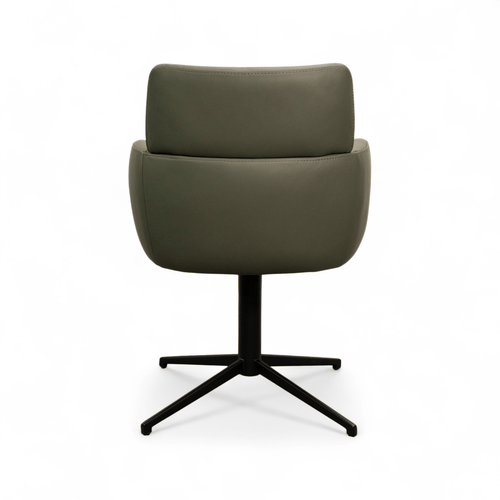 Furnhouse eetkamerstoelen armleuning Marco - Olijfgroen - Leer - Set van 4