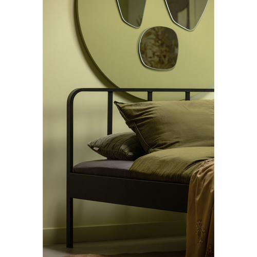 WOOOD tweepersoonsbed Mees - Metaal - Zwart - 90x208x165 - vtwonen shop