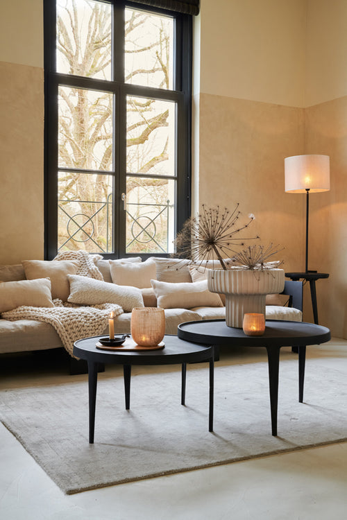 Light & Living salontafel TOBIAS - Ø75x44cm - zwart - Set van 2