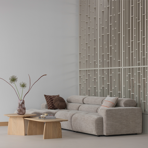 WOOOD 1-zits element bank arm rechts Novi - Polyester - Naturel - 86x109x113