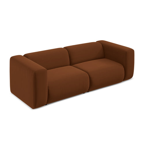 LaMiaSofa 3-zits bank Bari - velours - terracotta - 228x89x70