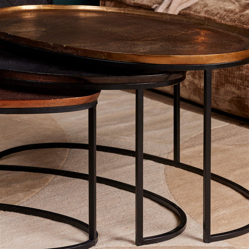 StarFurn Salontafel Raley - Rond Multi Metaal - Set van 3