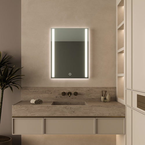 LOMAZOO badkamerspiegel Phoenix - met LED verlichting & anti condens - rechthoekig - 80 x 60 cm