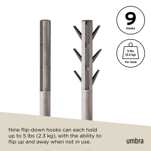 Umbra Flapper kapstok met 9 neerklapbare haken