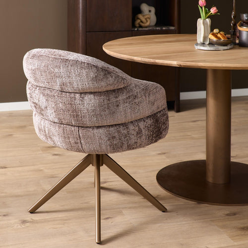 Starfurn Eetkamerstoel Bella - Taupe/Brons - Draaibaar - Set van 2
