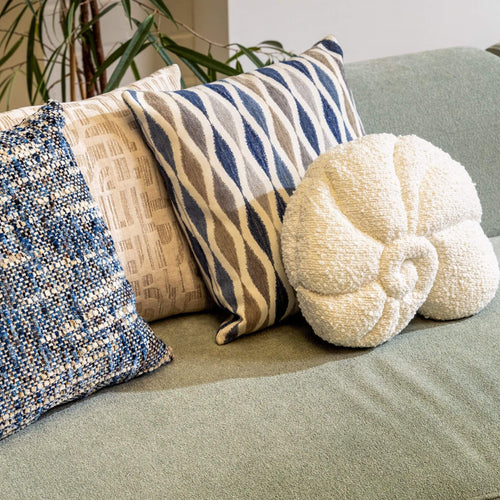 NORET - kussenhoes 45x45 cm - chenille - Indian Teal - blauw