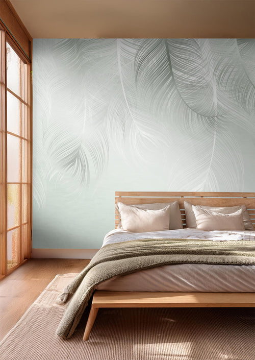 Sanders & Sanders fotobehang veren lichtgroen - 375 x 270 cm - 600973