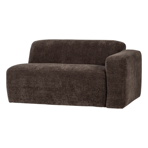 WOOOD 1,5-zits bank arm rechts Mojo Base - Rib - Bruin - 74x145x97