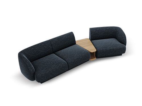 Micadoni Rechte modulaire bank Miley 3-zits, chenille, koningsblauw - 126x303x70cm