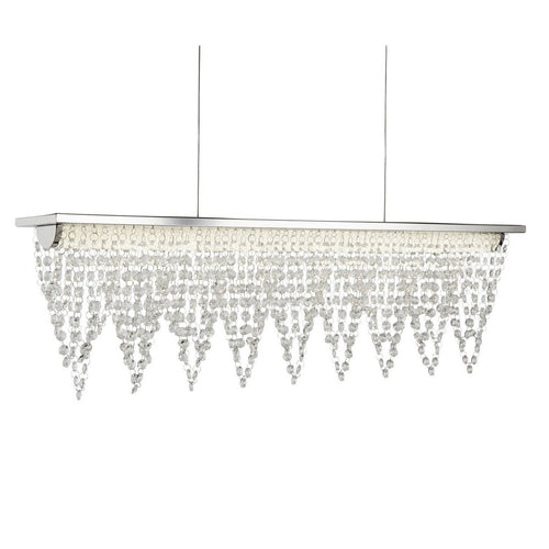 Searchlight Drape LED Bar Plafond Hanglamp Chroom Metaal & Helder Kristal