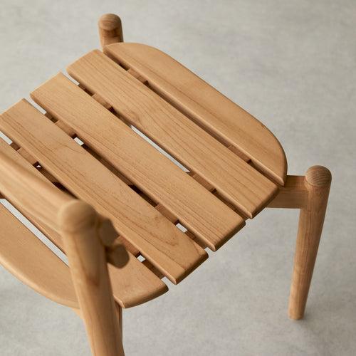 Tikamoon Stoel in massief teak - Naturel