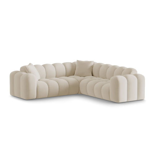 Cosmopolitan Design - Hoekbank Treno 3-zits, flueel donkerbeige - 240x240x70cm