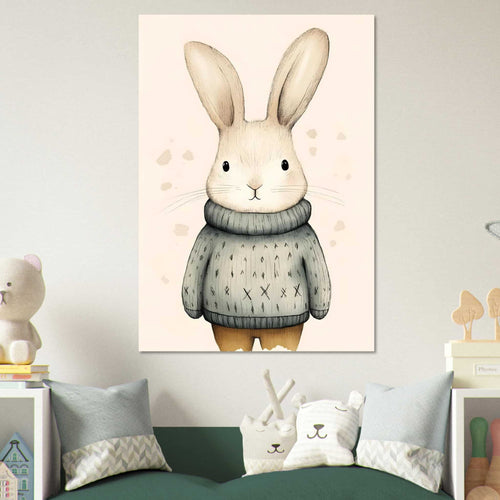 Artfulprints  Winterkonijn aquarel   poster 70x100 cm - vtwonen shop