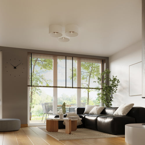 Sollux Lighting Plafondlamp TELESTO wit/donkerbruin - 35x35x20cm