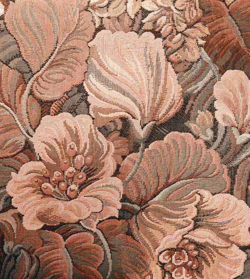 ESTAhome fotobehang geborduurd bloemmotief terracotta bruin - 250 x 279 cm - 159465